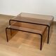 2 altuglas smoked nesting coffee table, 1970s