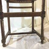 Armchair Henri II wood and leather