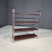 Chromed Bauhaus shelf in bent steel and sheet metal, Europe 1930s