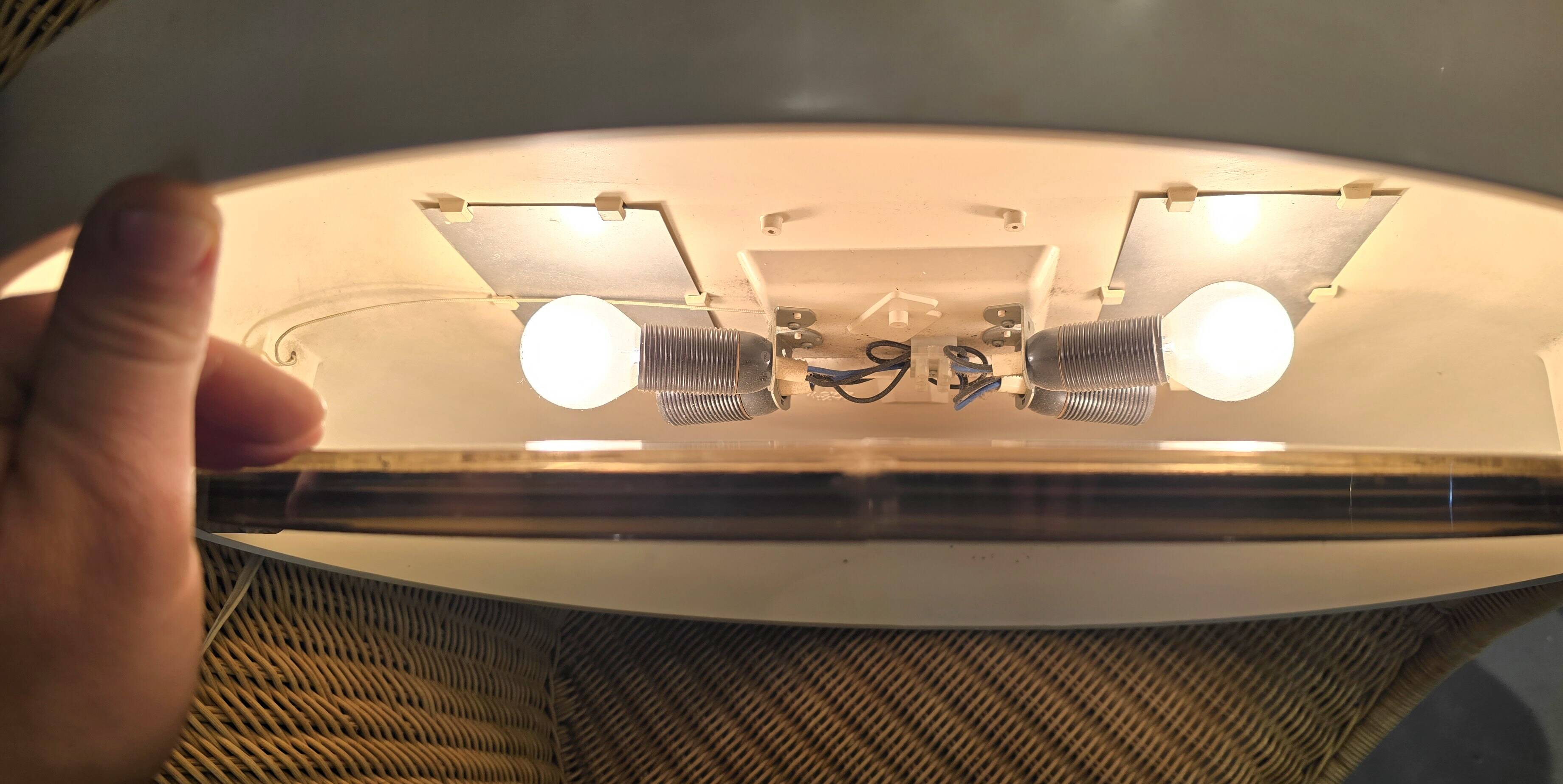 Vintage bathroom mirror allibert a41 backlit space age 1970