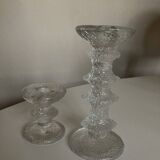 Pair of Festivo Timo Sarpaneva candlesticks 1972 for IIttala Finland