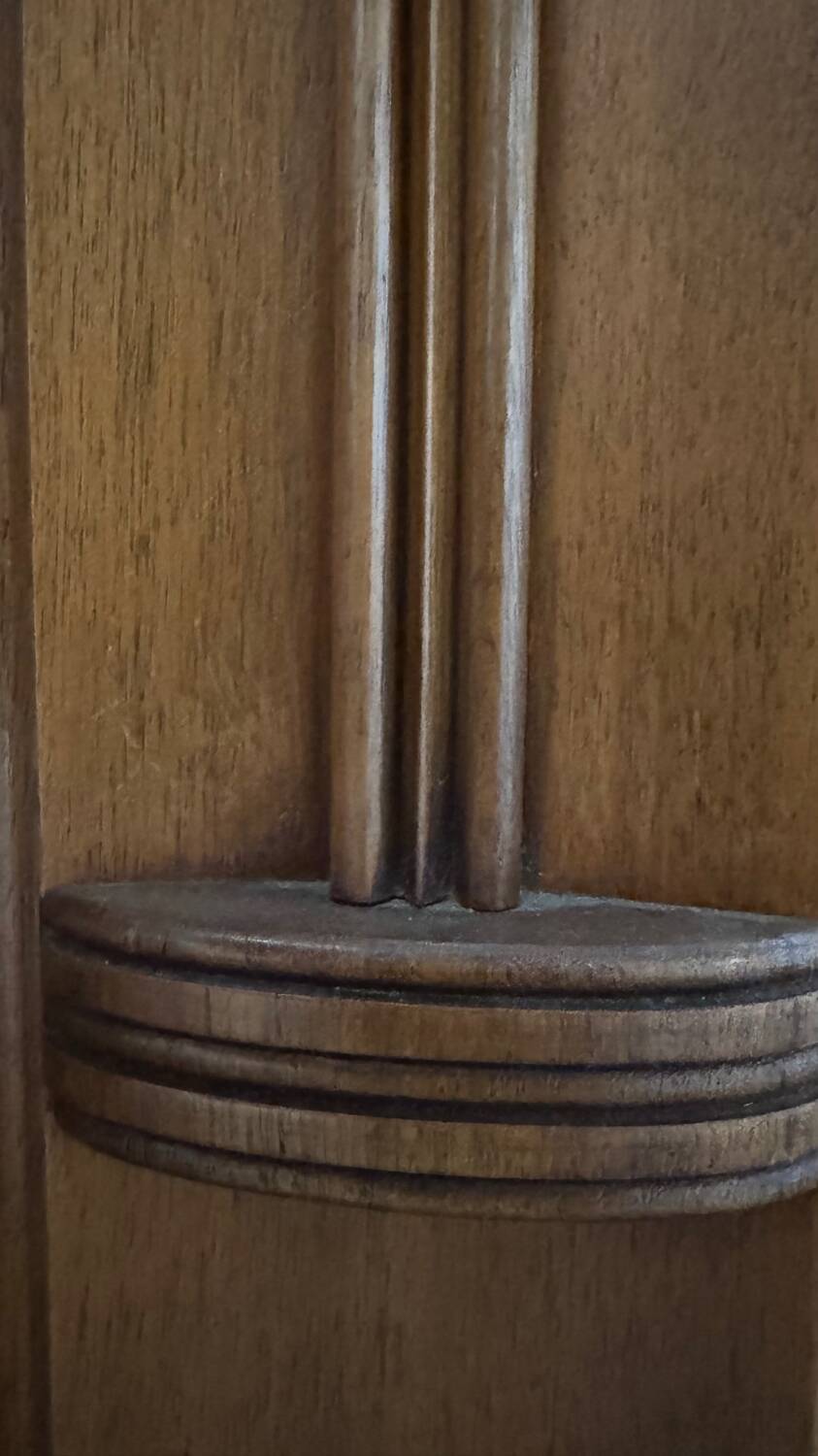 Art Deco style walnut mirrored wardrobe