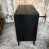 Black wood chest of drawers + 3 vintage black drawers #a143