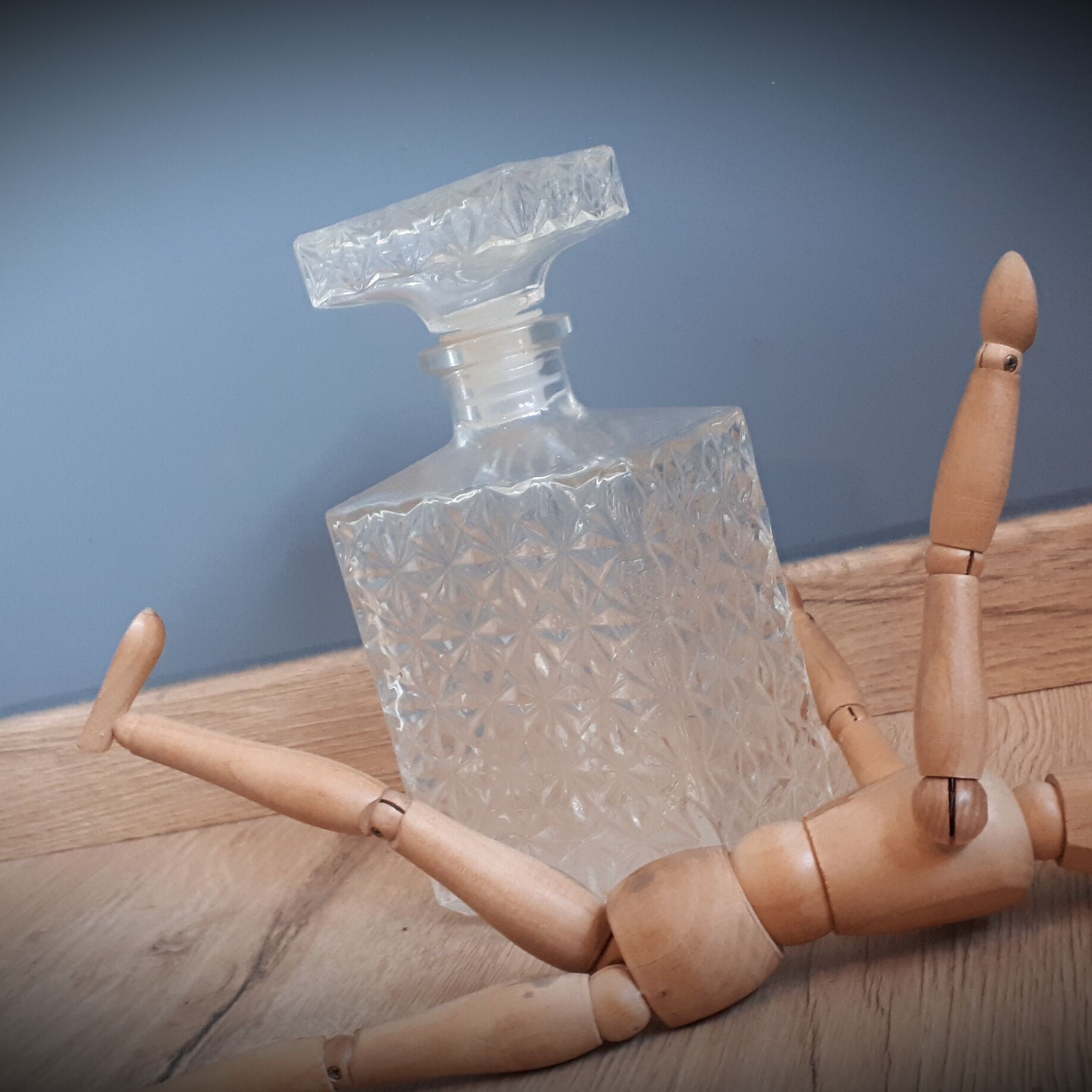 Old rectangular whisky carafe