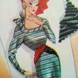 A vintage illustration, women's fashion, 1940