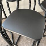 Series of 6 tubular and leatherette stools, 70s- 80s