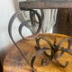 Occasional table in wrought iron and marble
