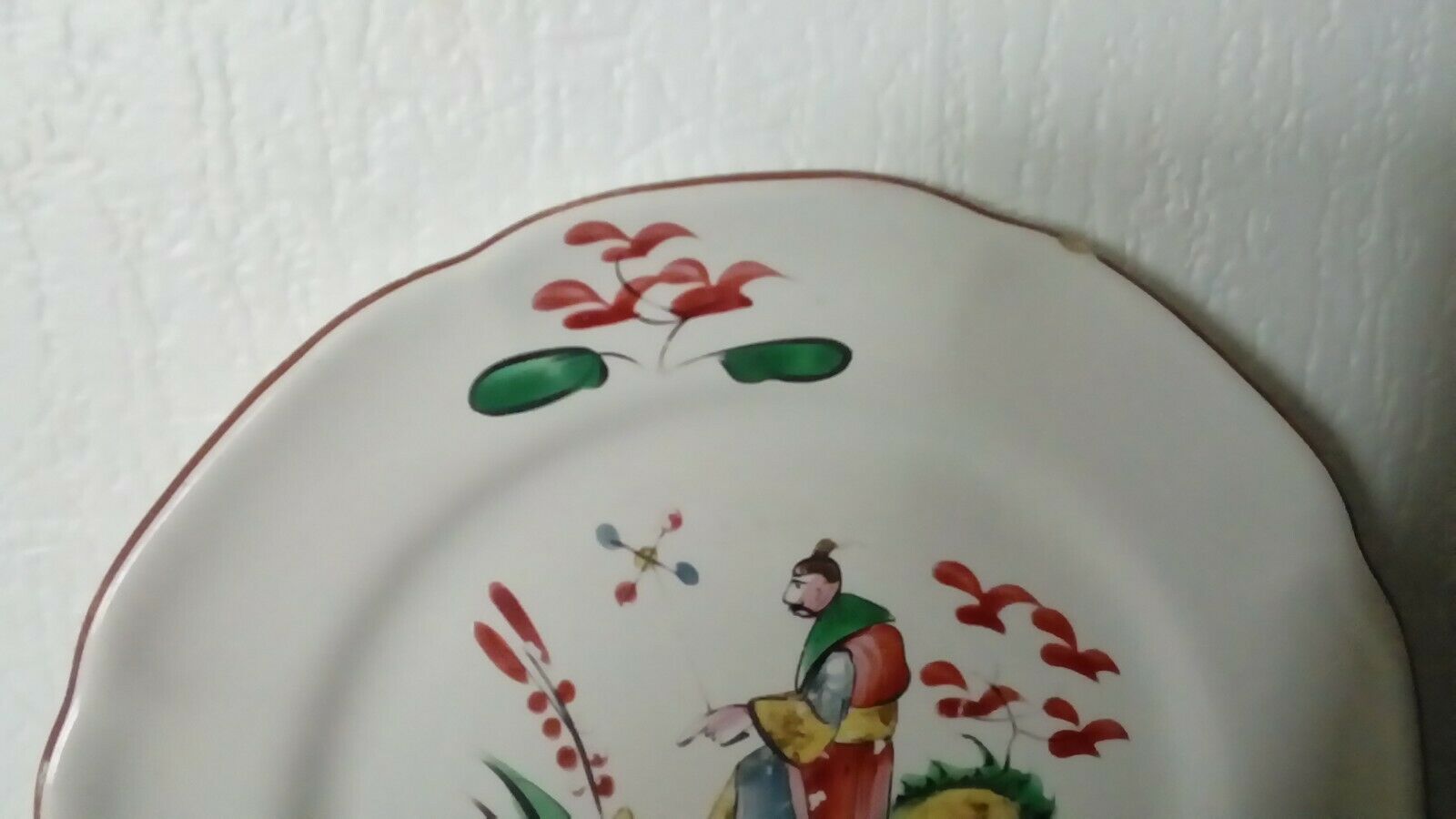 Plate faience plateviile st clement decor in chinese late 19th