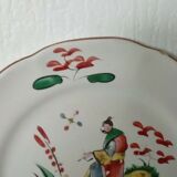 Plate faience plateviile st clement decor in chinese late 19th