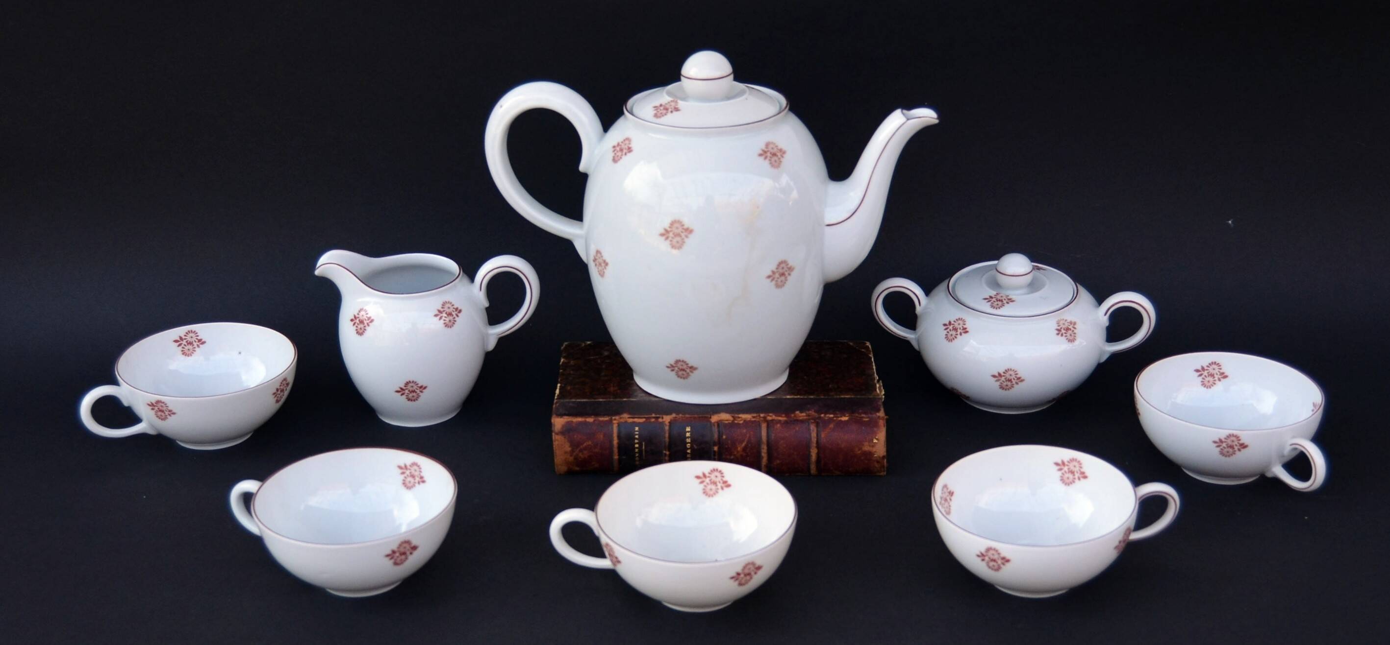 Vintage Volkstedt Germany Porcelain Tea & Caffee Set with Creamer and Sugar