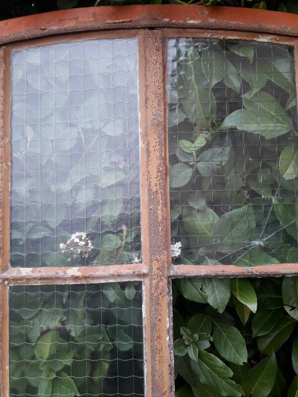 Window L107xH174 industrial curved metal glass roof frame reinforced glass