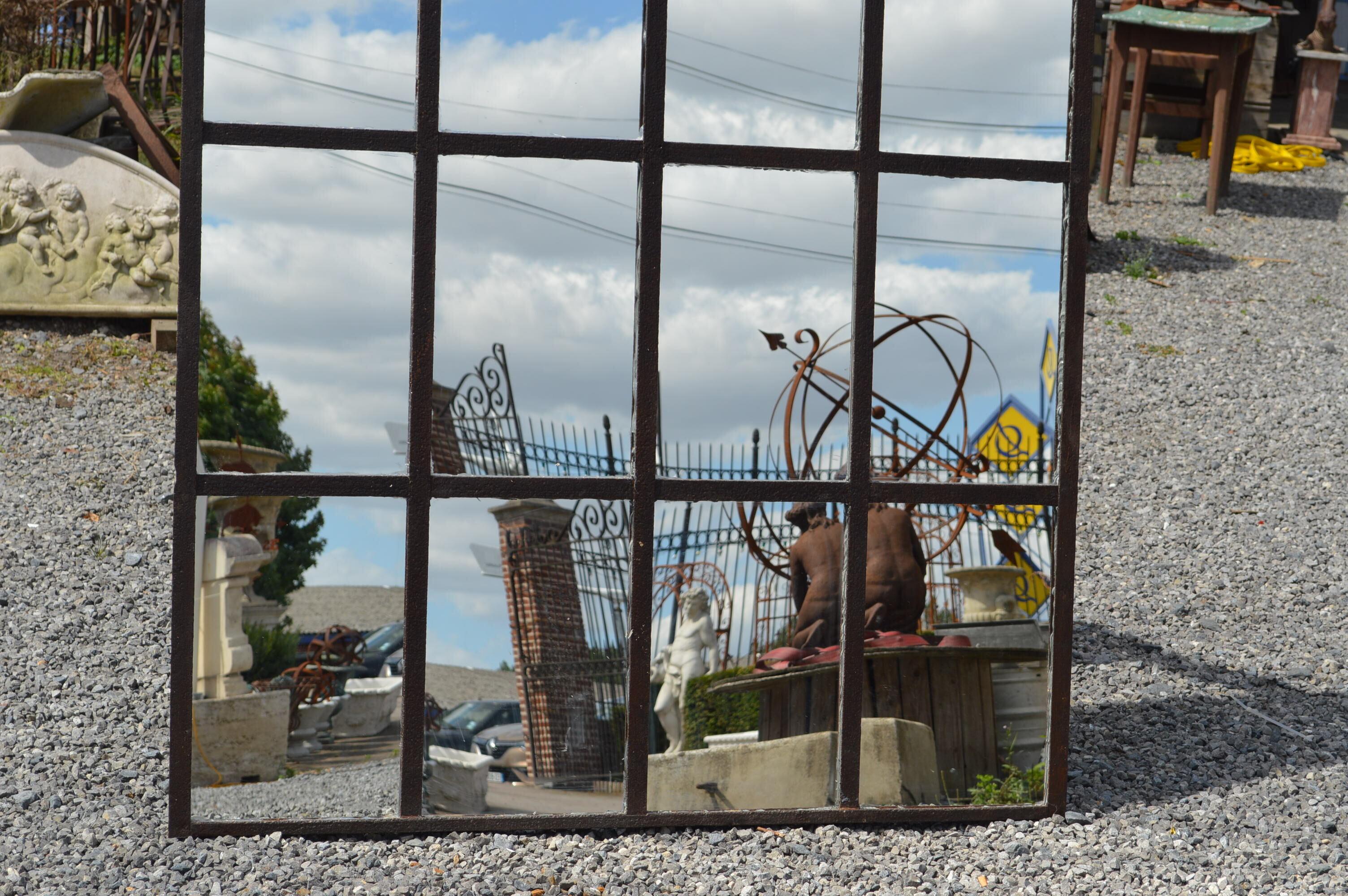 Miroir fenêtre d'usine en fer forgé