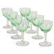 Set of 8 Val Saint Lambert Uranium Glass Aperitif Glasses