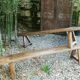 Paire de bancs de campagne en bois brut 18ème siècle