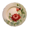 Assiette art nouveau Terre de Fer signée K.G. Luneville les roses rouges