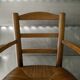 Vintage French Mid Century Wooden Armchairs in Elm & Rattan, 1950s