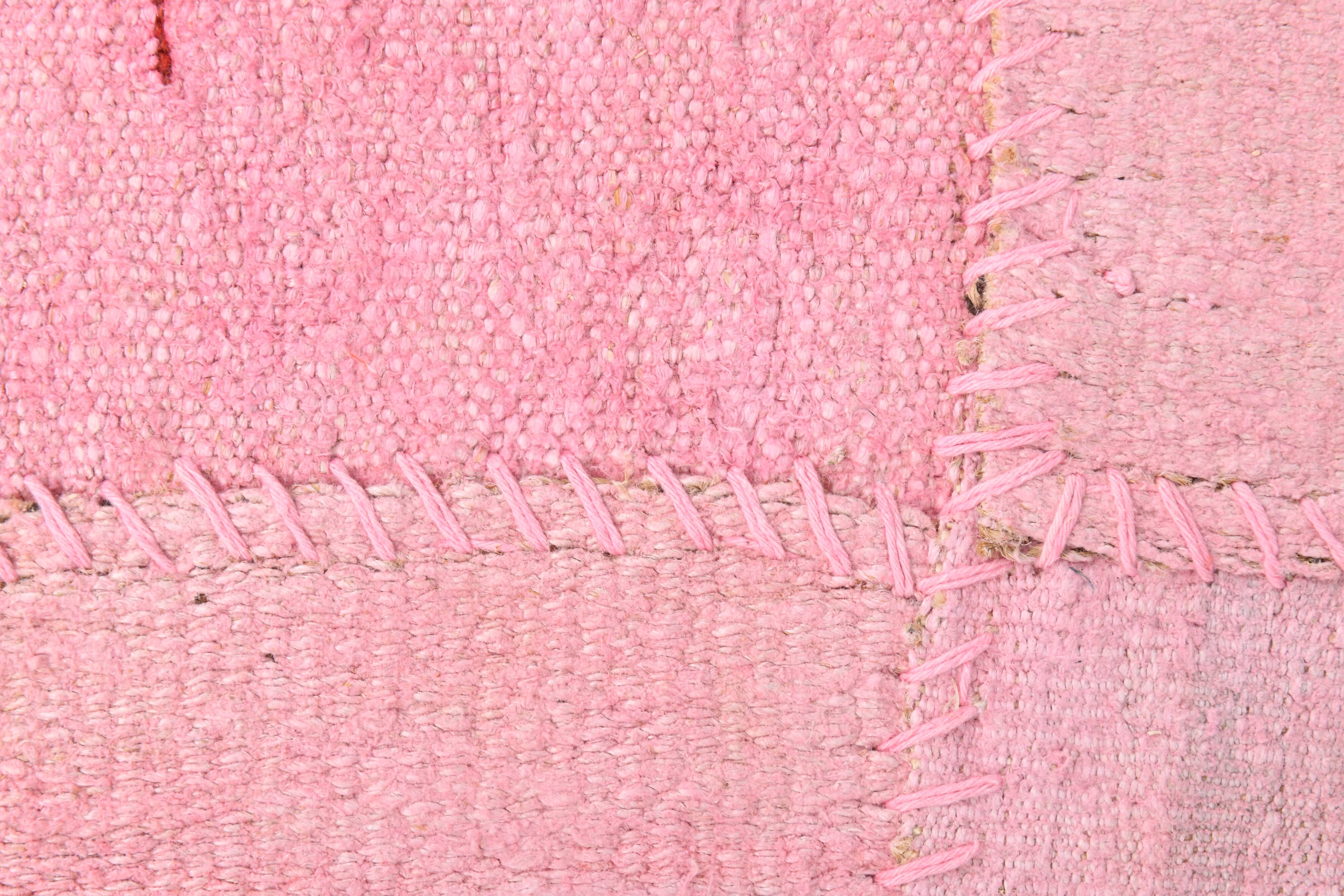 Large Pink Vintage Kilim Rug, 214x306Cm