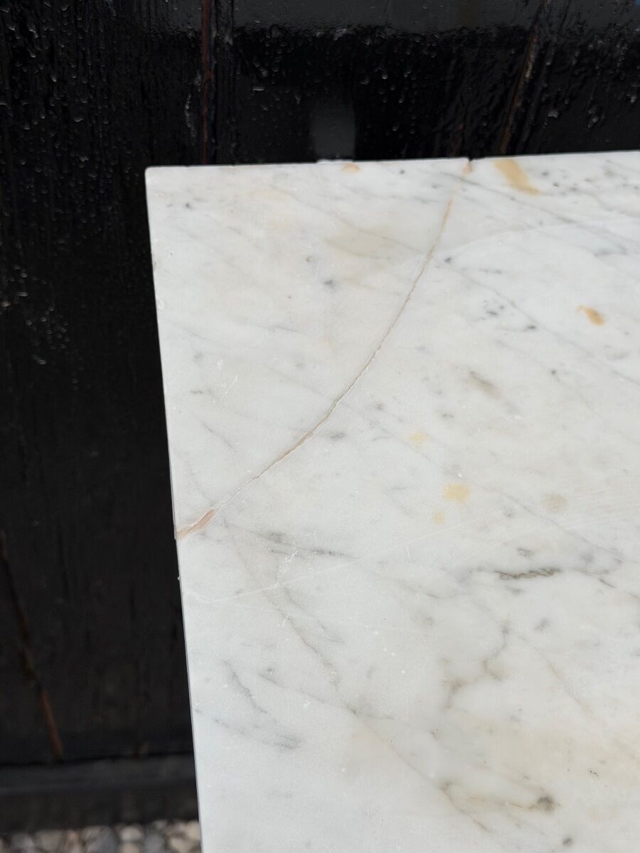 Louis XVI fireplace in Carrara marble, 18th century