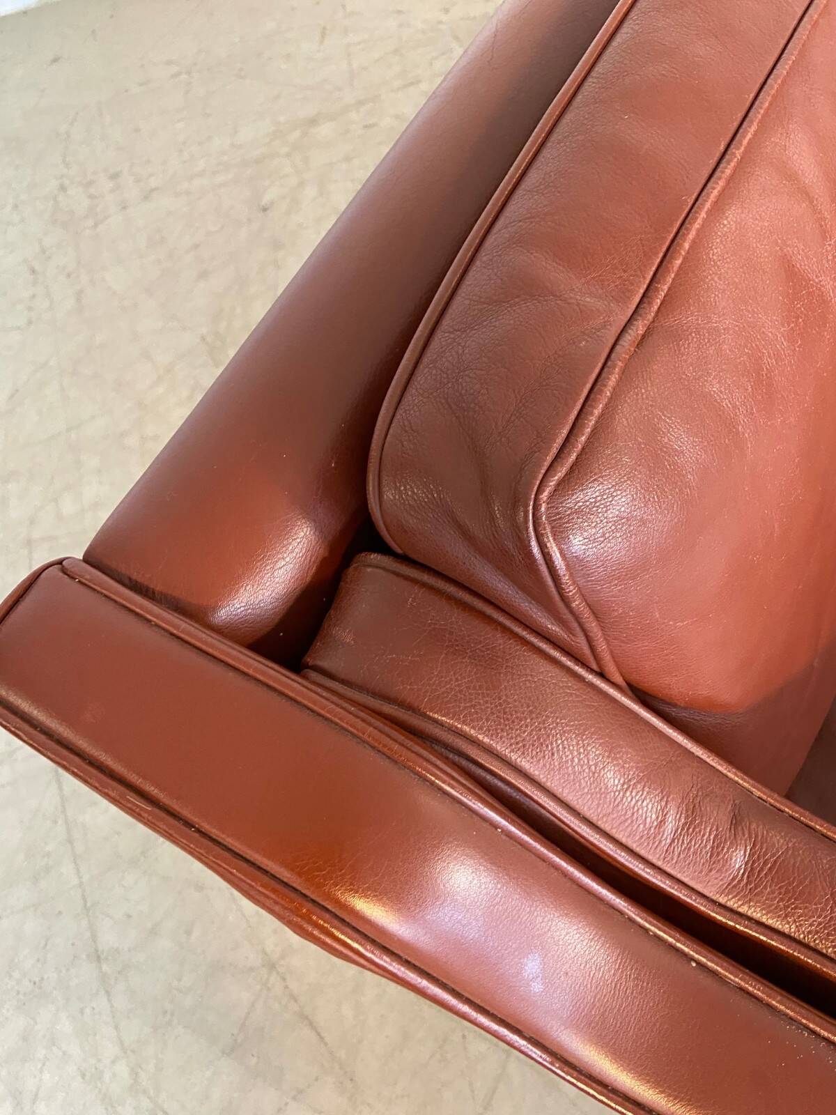 Vintage Danish mid-century Mogens Hansen 3-person cognac leather sofa