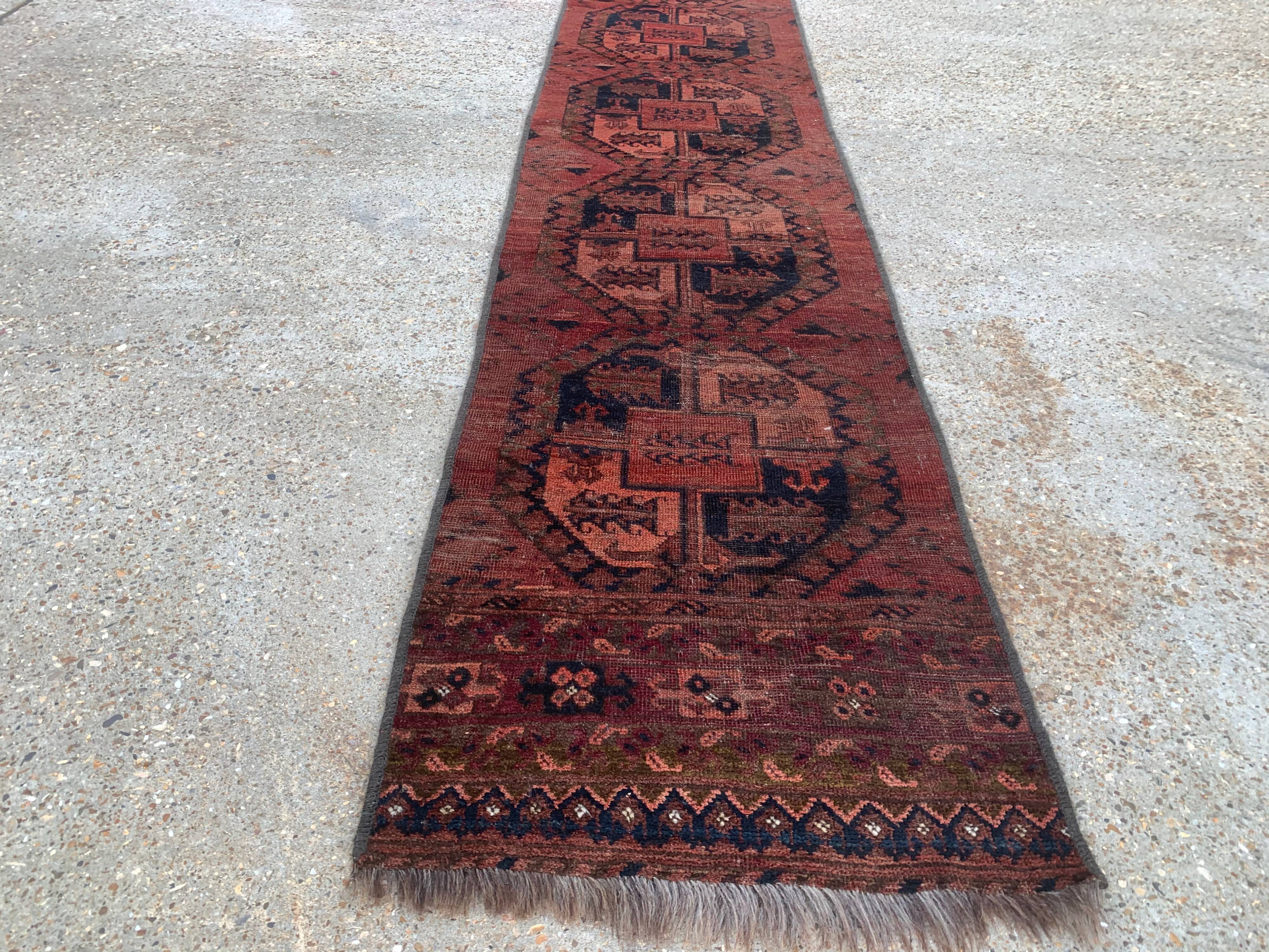 Turkmen Ersari runner 425x65 cm veg dye wool