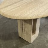 Oval travertine table