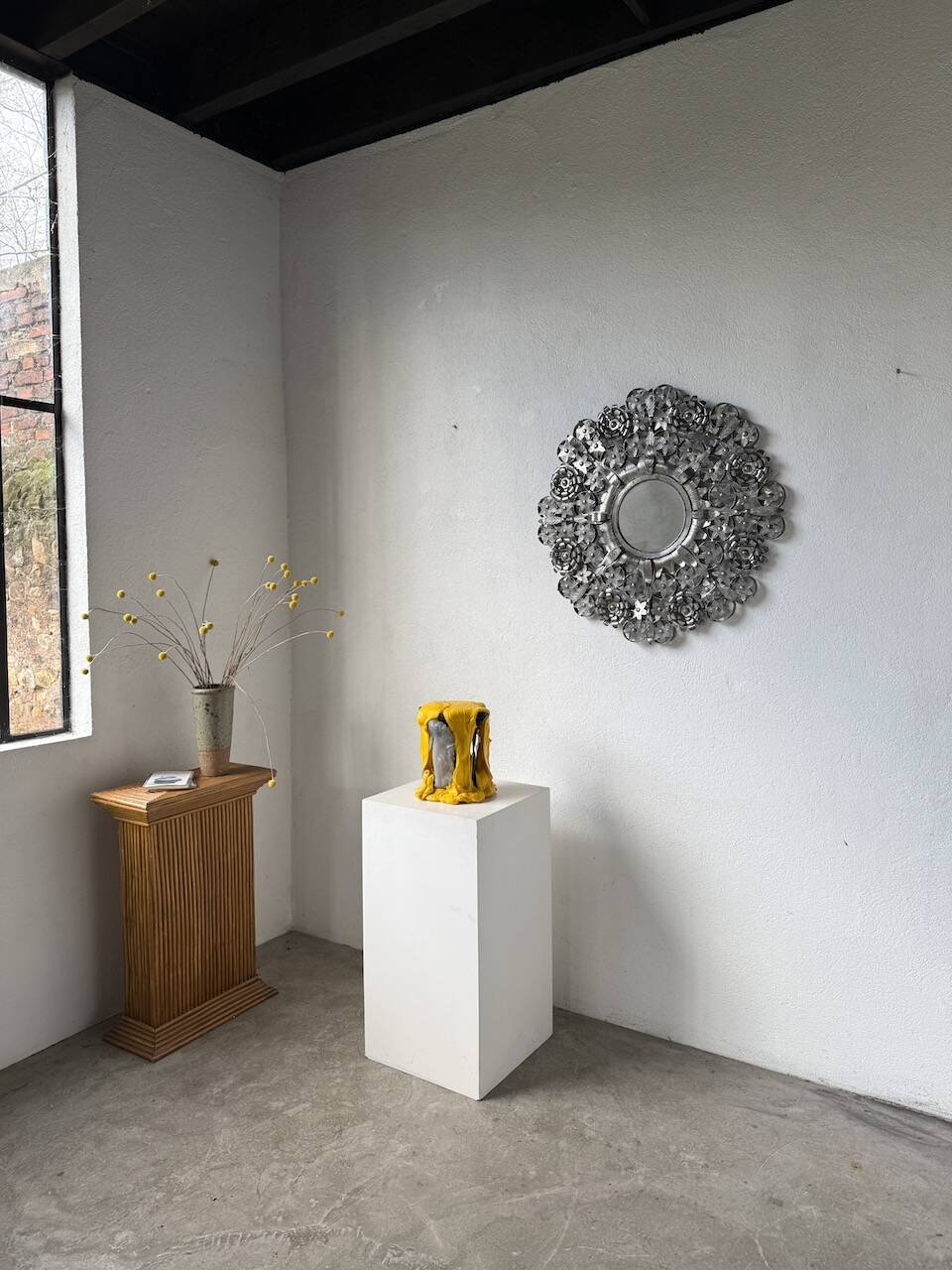 Vintage Mexican metal large mirror