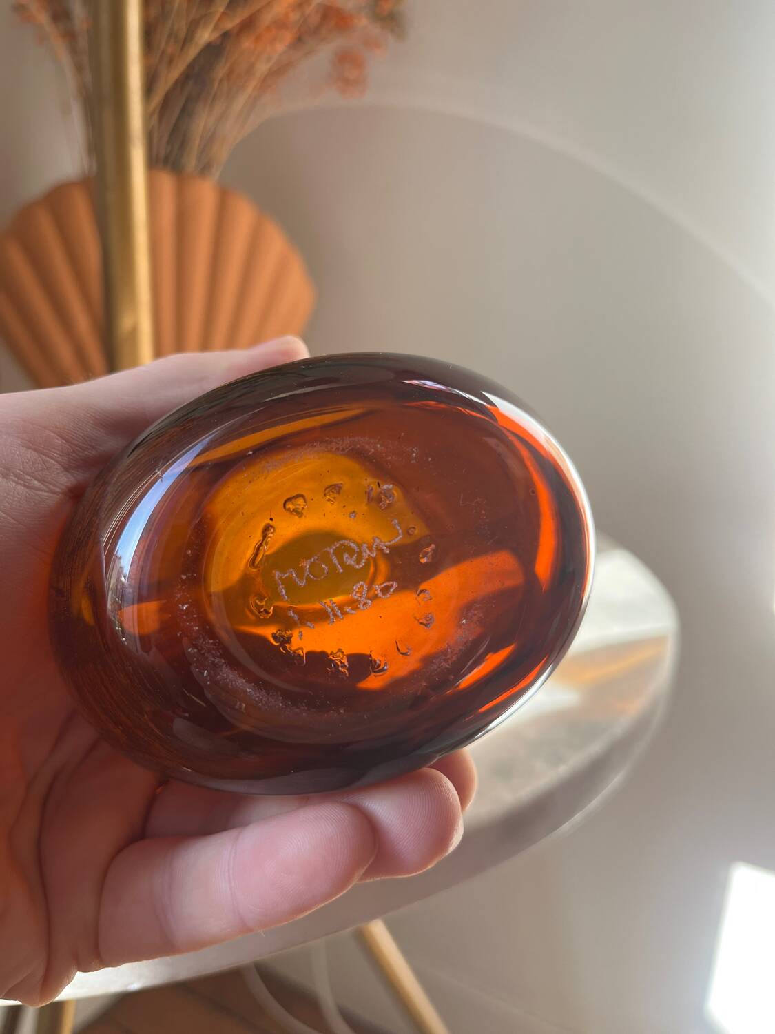 C. Morin, Dieulefit. Signed glass vase