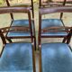 4 Louis Philippe walnut and blue velvet chairs