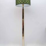 Romeo Rega Mid-Century Modern Italian Brass Floor Lamp with Gucci Fabric