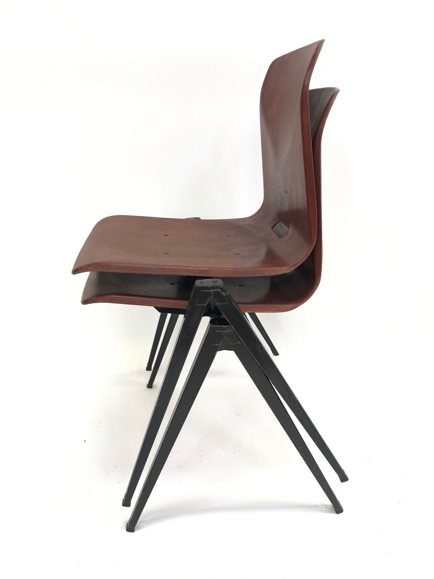 Vintage set of four Galvanitas S22 school chairs in the Netherlands