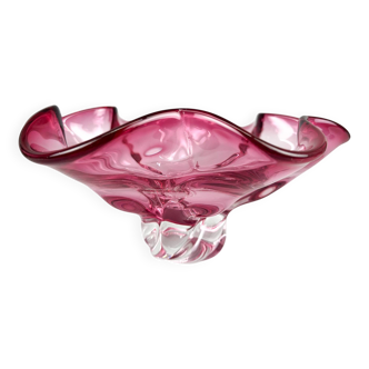 Bol en verre artistique vintage de Josef Hospodka pour Chribska Glassworks, années 1960