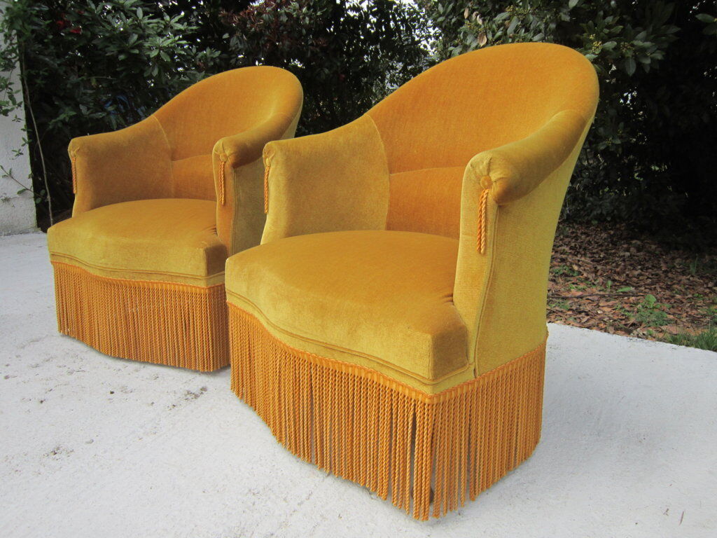 Pair of armchairs velvet Toad