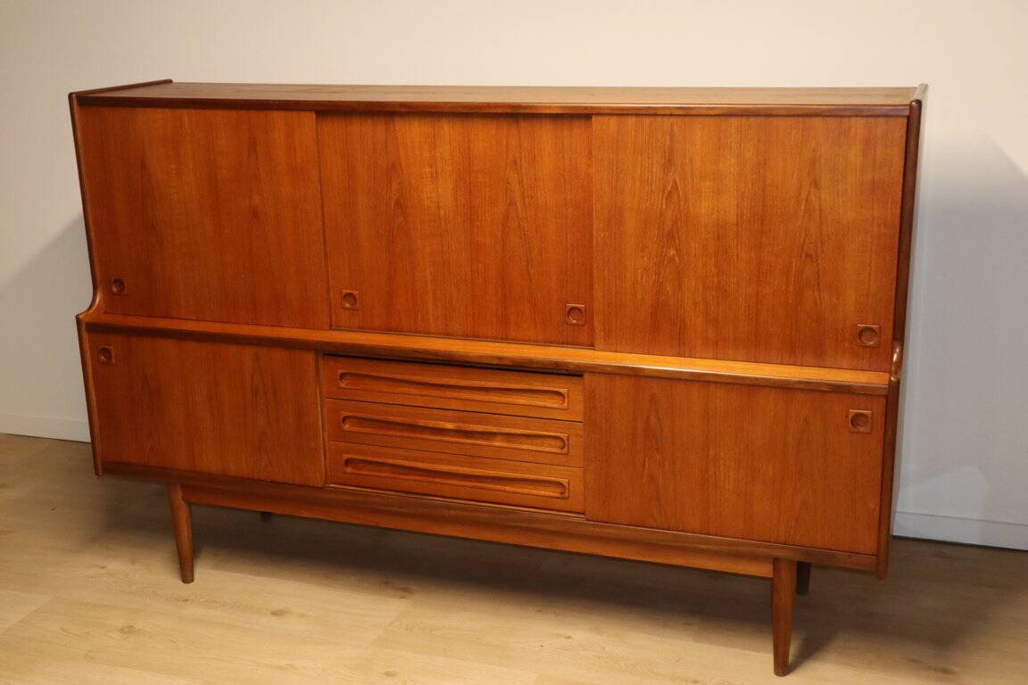 Enfilade haute scandinave édition Samcom en teck, 1960