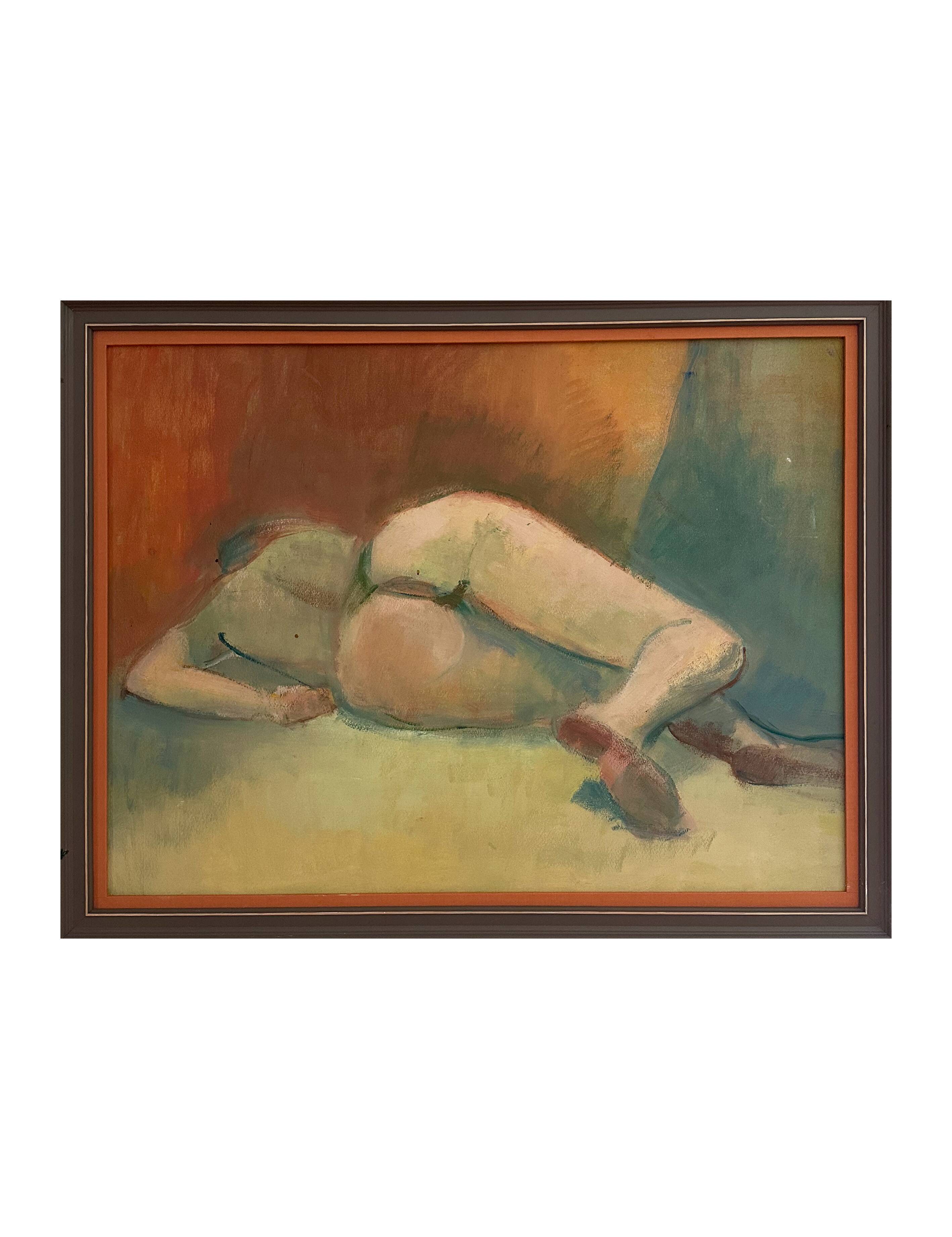Figurative painting signed Marais, France, 1970s