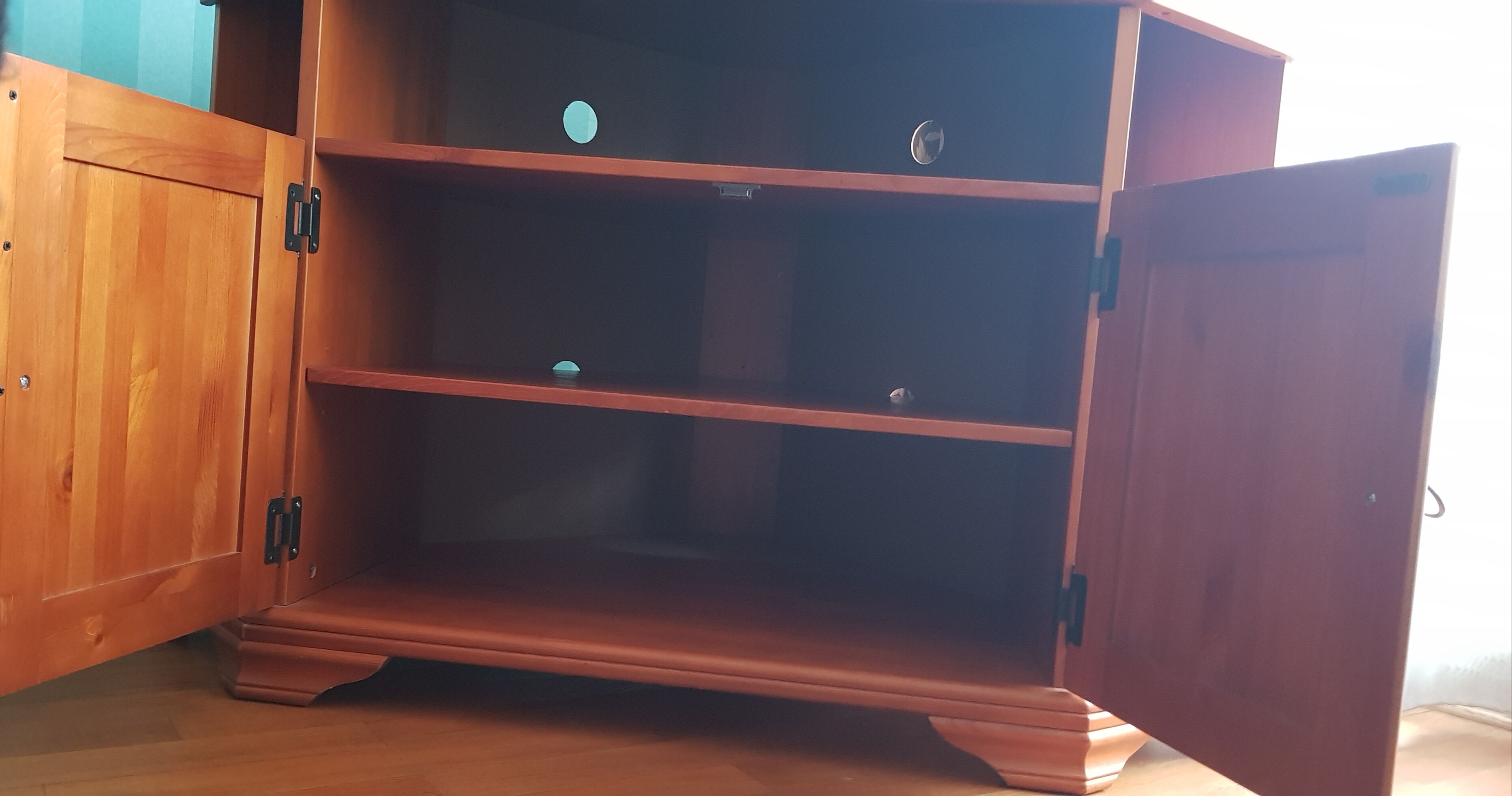 Solid wood corner TV cabinet Louis Philippe style
