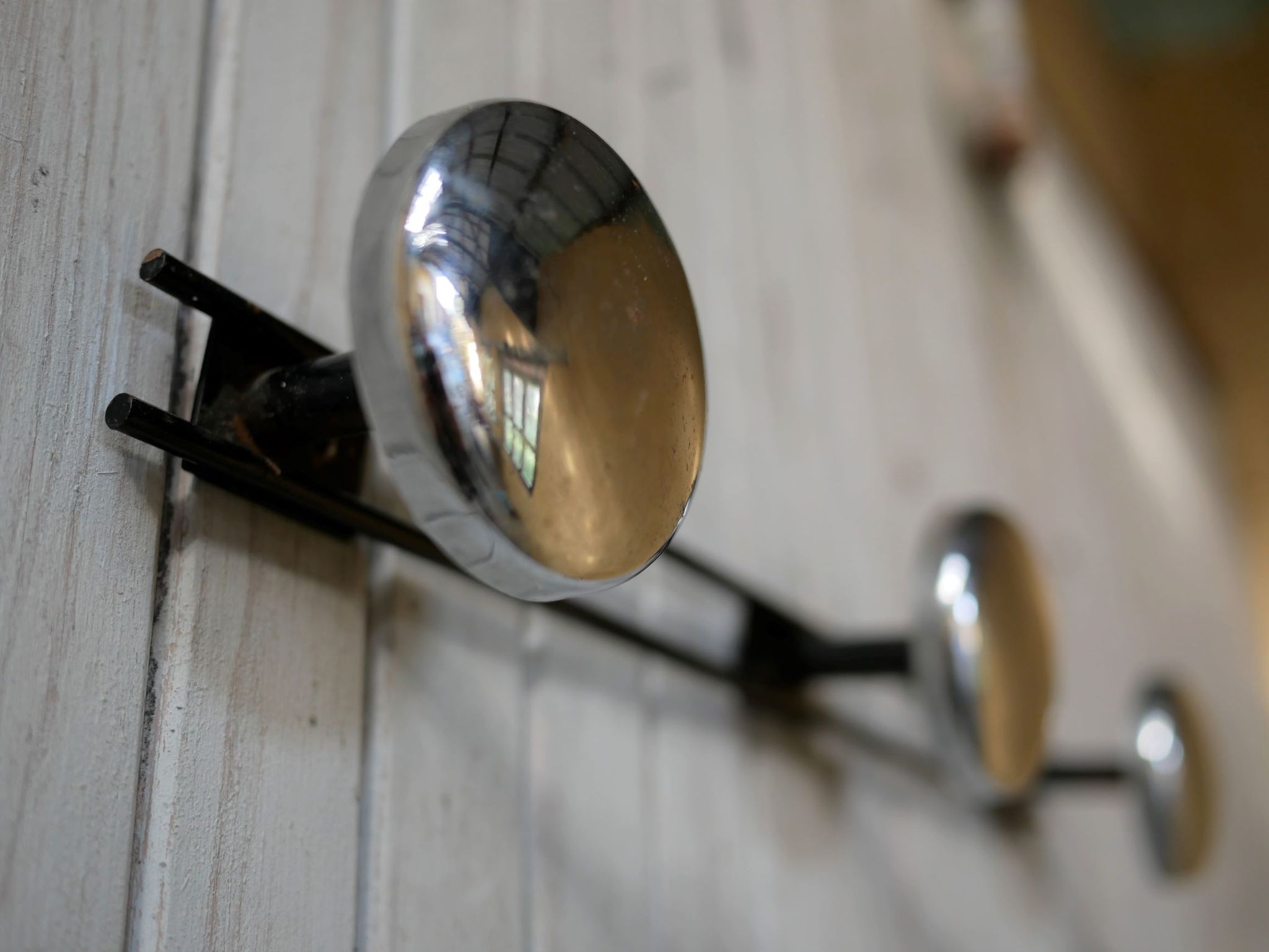 Coat rack wall vintage metal three hooks