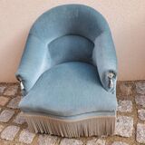 Fauteuil crapaud bleu