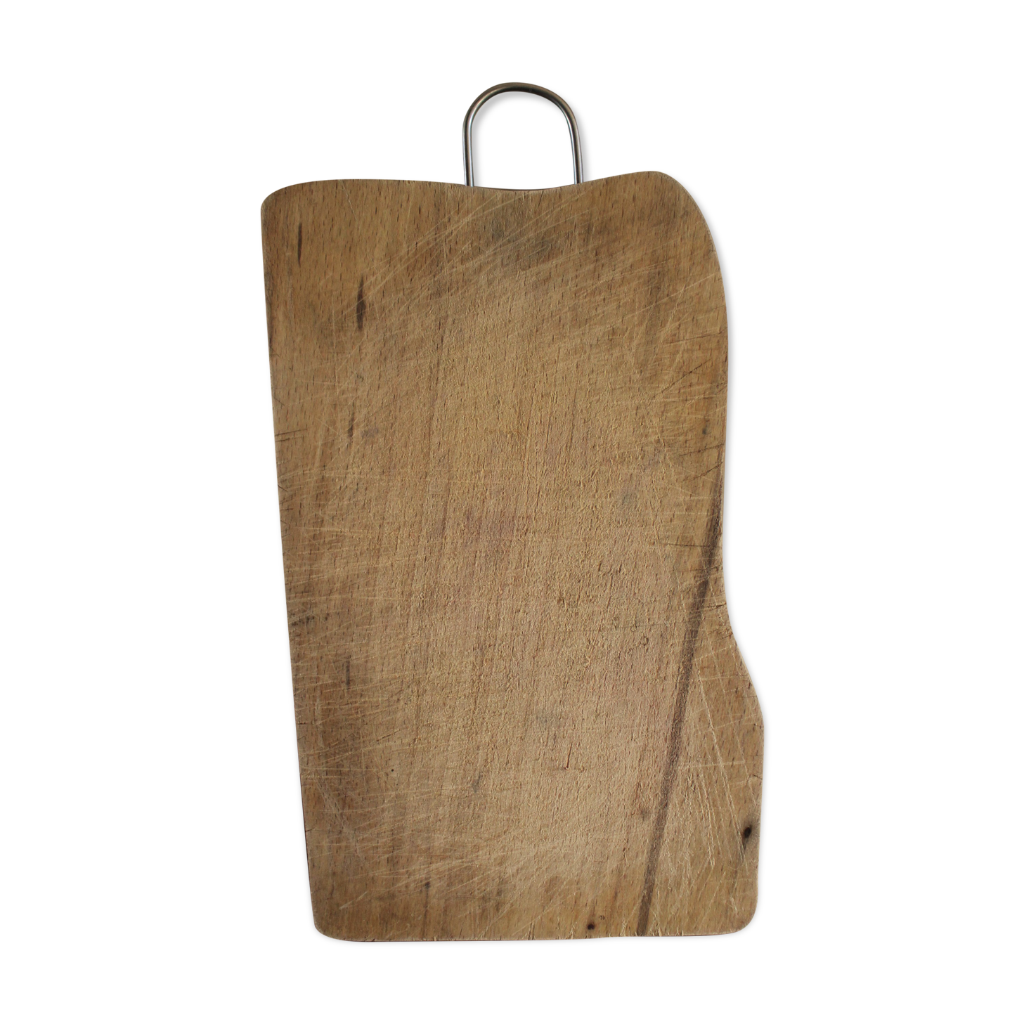 Wooden cutting board metal handle