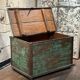 Indian chest opening from above with interior compartment, unique piece