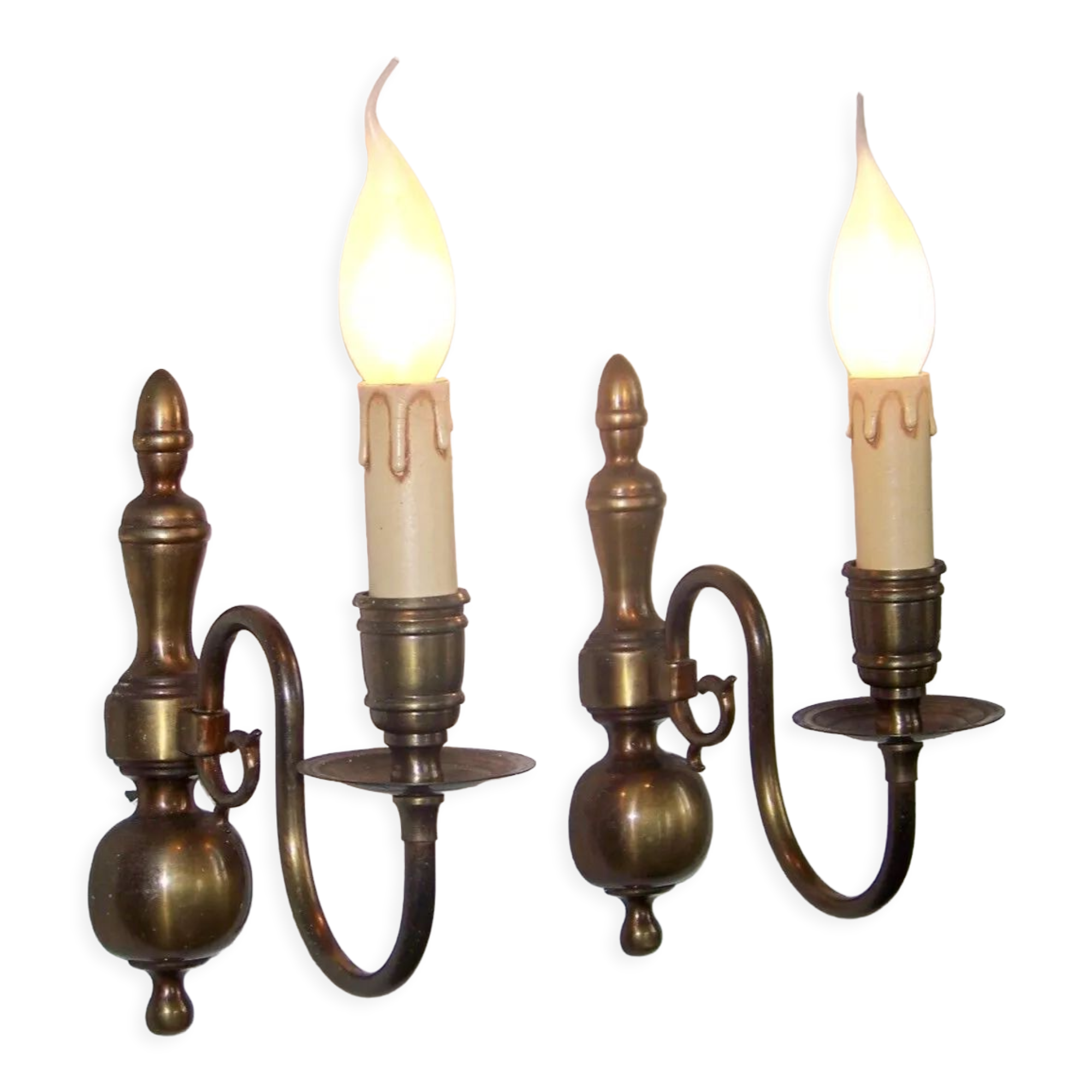Pair of metal wall sconces