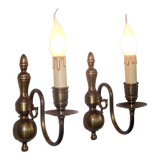Pair of metal wall sconces