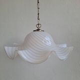 Vintage murano white swirl ceiling lamp
