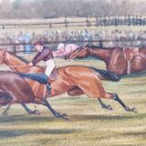 Peinture gouache course hippique John Grant