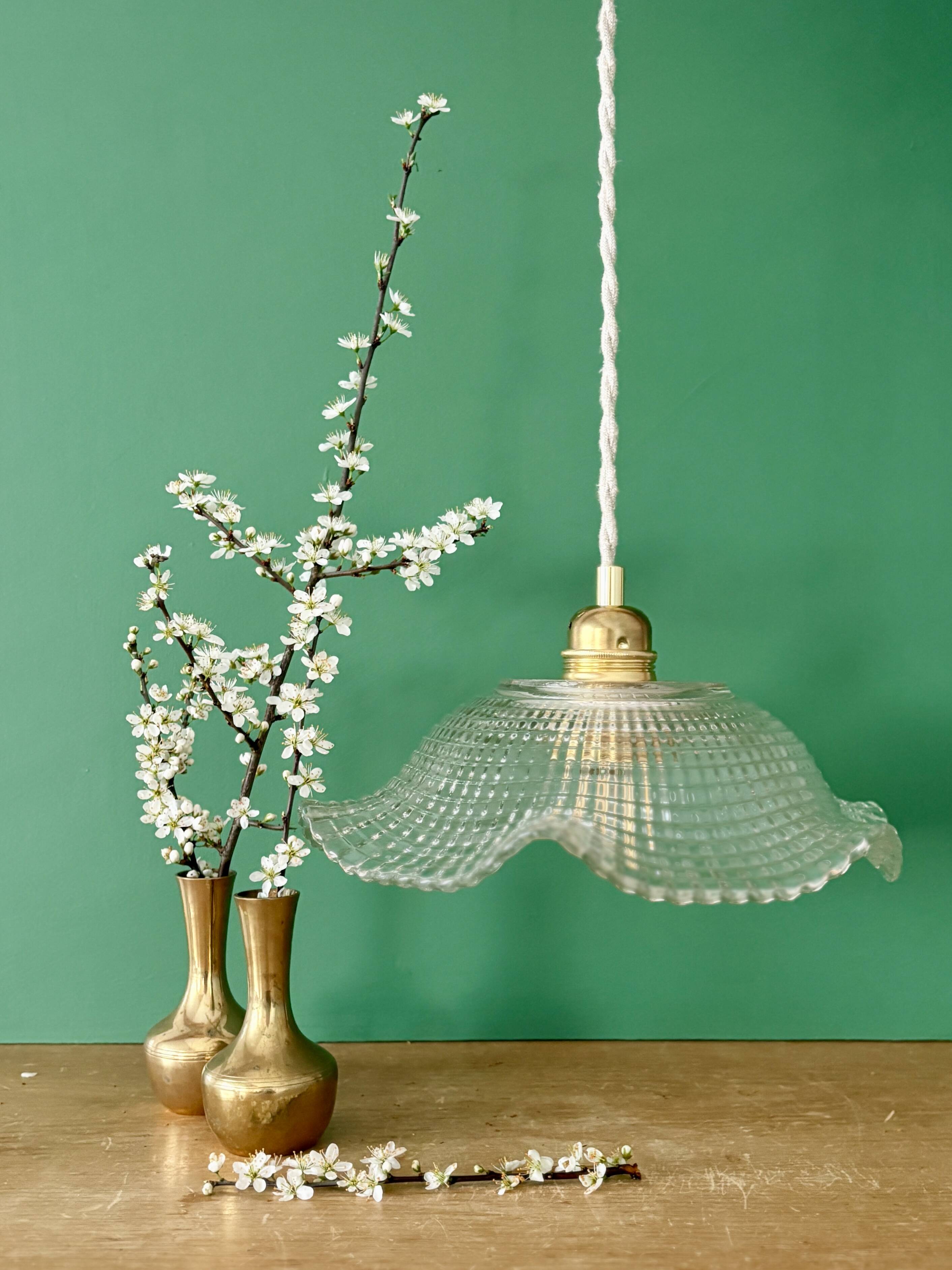 Vintage glass pendant light - tableware collection -