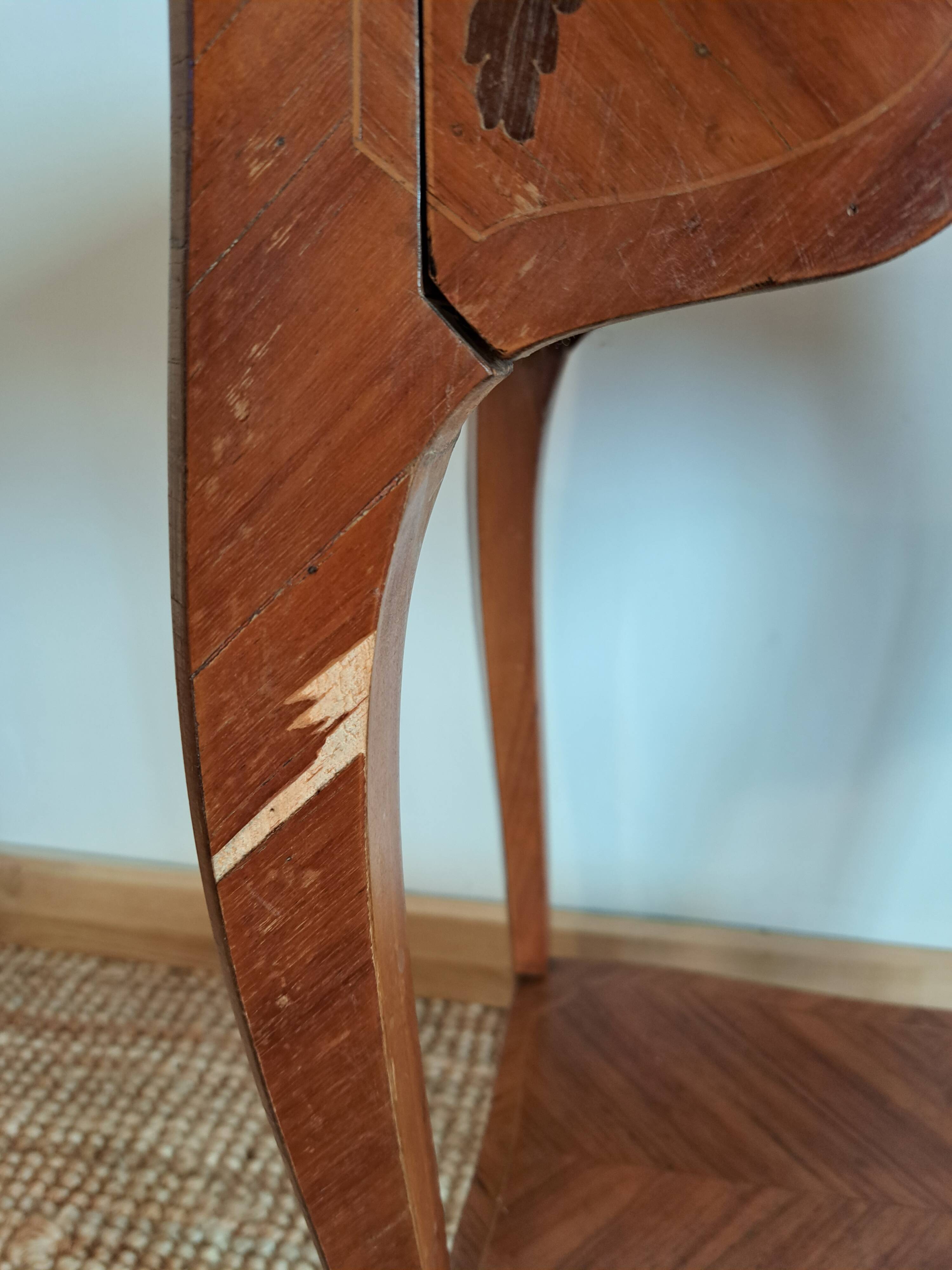 Pair of marquetry tables