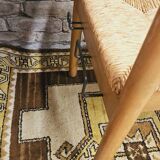 4 chaises en paille dans le style Charlotte Perriand 1970 vintage