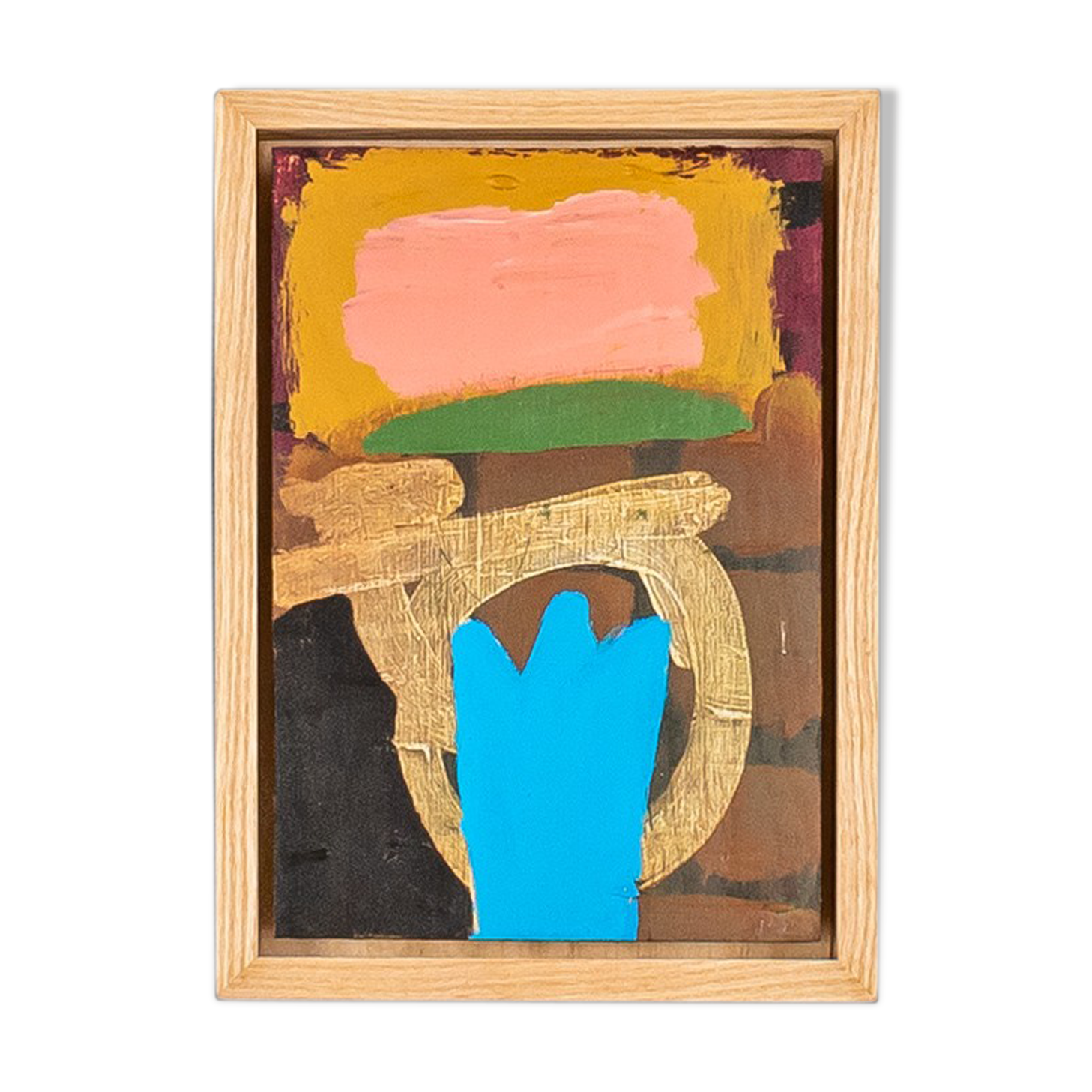 Composition, Acrylic on wooden plate. 16 x 22cm