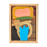 Composition, Acrylic on wooden plate. 16 x 22cm