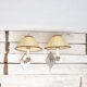 2 wall lamps art deco metal diamond base