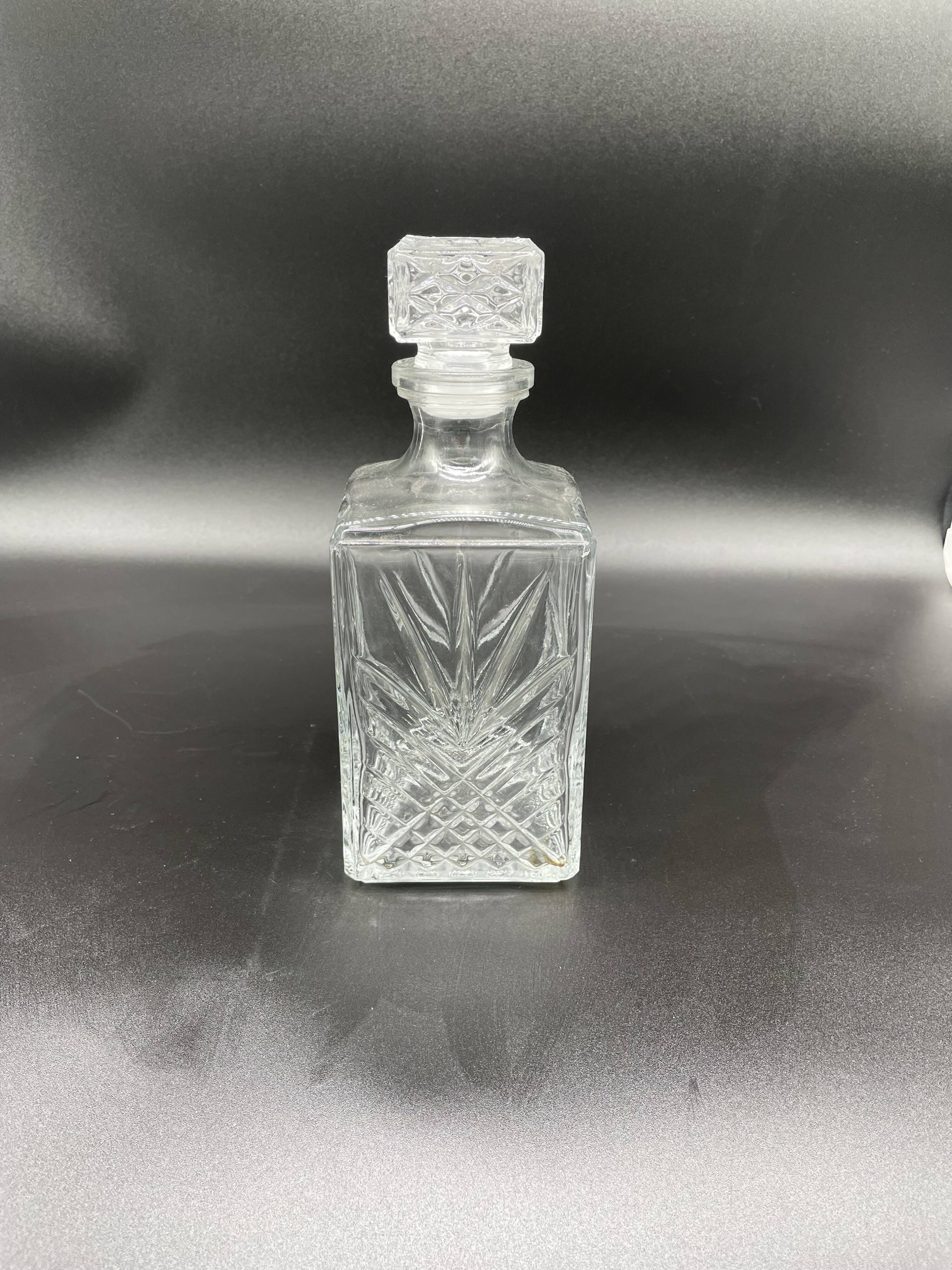 Vintage, whisky decanter, bottle, pitcher, cork, diamond décor, vegetable, 1960s, 1970s, Italy